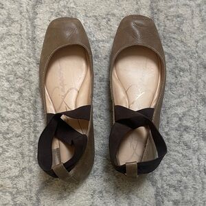 Brown Leather Women's Ballet Flats